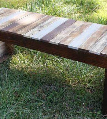 reclaimed pallet table and bench