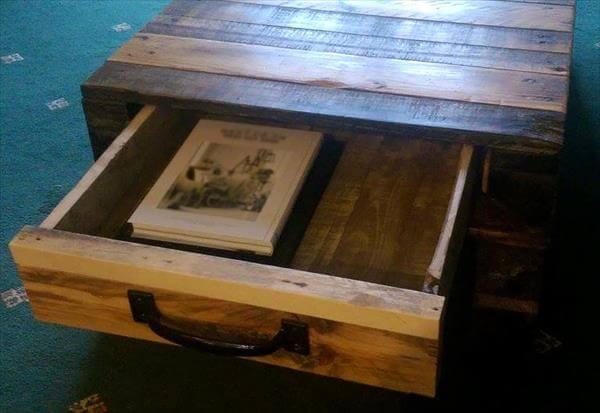 diy pallet coffee table with storage