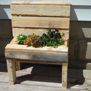 recycled pallet garden bench planter