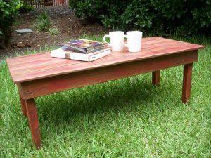 DIY Rustic Pallet Red Coffee Table - 101 Pallets