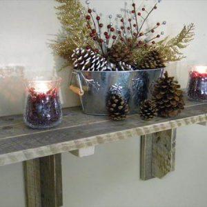 recycled pallet large wall shelf idea on a budget.