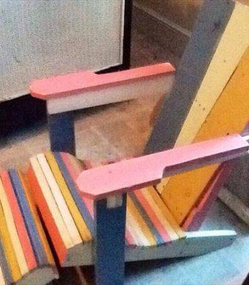 recycled pallet colorful adirondack chair for kids