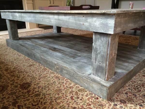 handmade pallet distressed coffee table