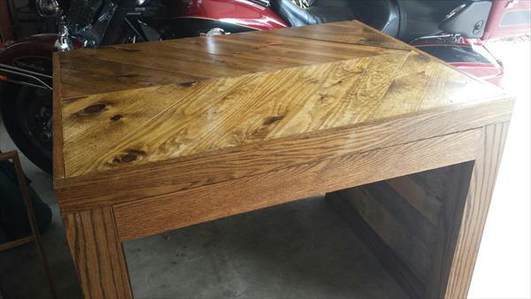 reclaimed pallet desk and coffee table
