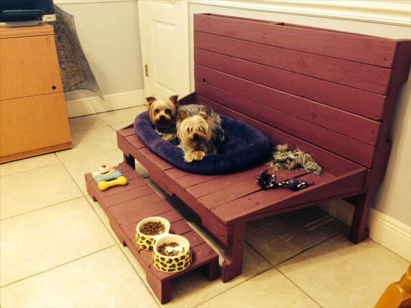 reclaimed pallet dog bed and kid's sofa