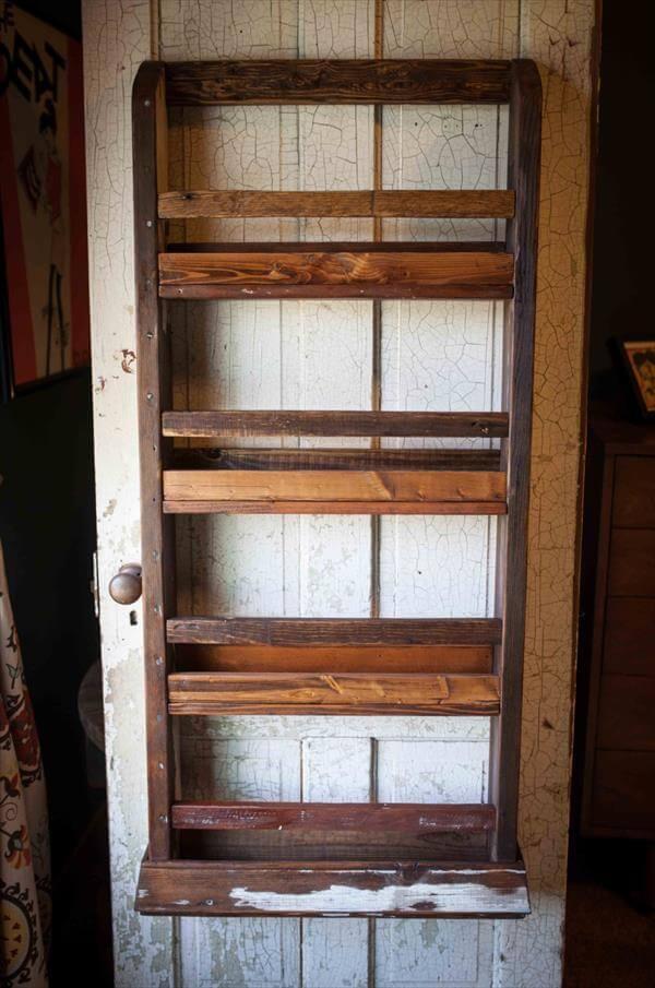handcrafted pallet wall hanging rack