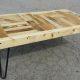 upcycled pallet coffee table with metal legs