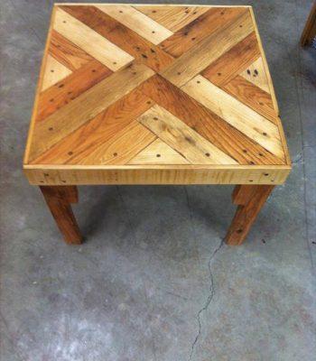 recycled pallet coffee table with triangle tessellation