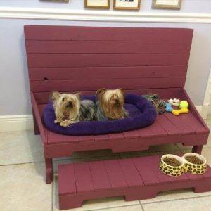 recycled pallet dog bed and bench