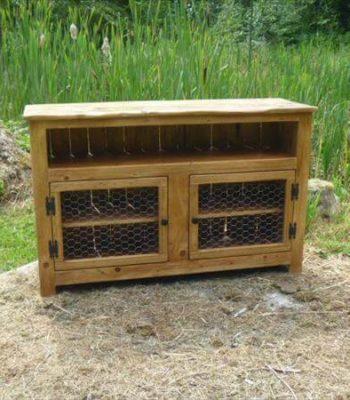 recycled pallet media cabinet