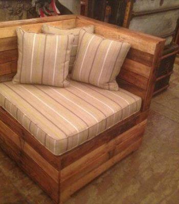 recycled pallet sectional seating unit
