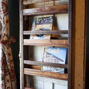 recycled pallet hanging magazine rack