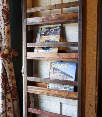 recycled pallet hanging magazine rack