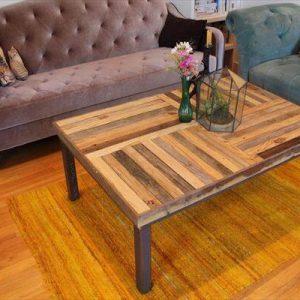 upcycled pallet metal coffee table