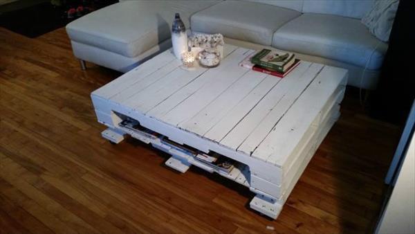 reclaimed pallet coffee table with storage