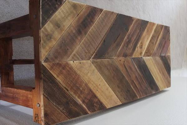 upcycled pallet chevron table