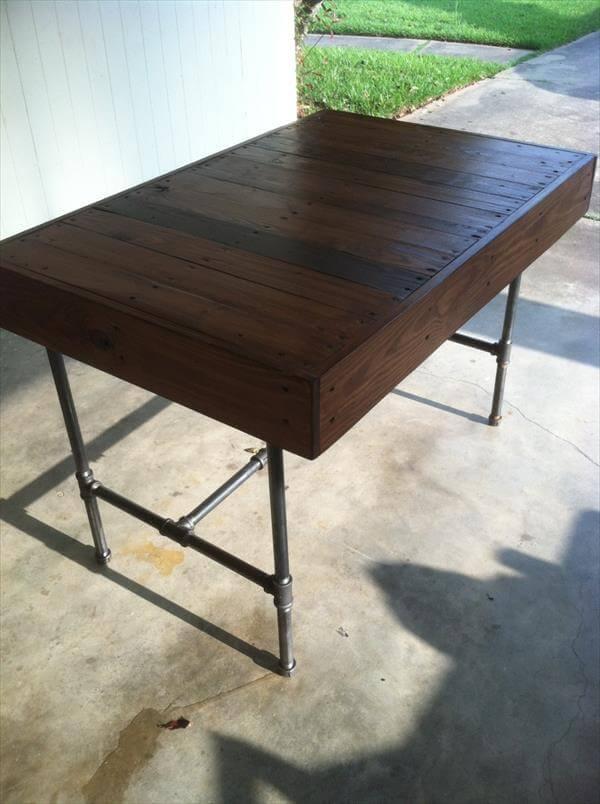 rustic stained pallet dining table