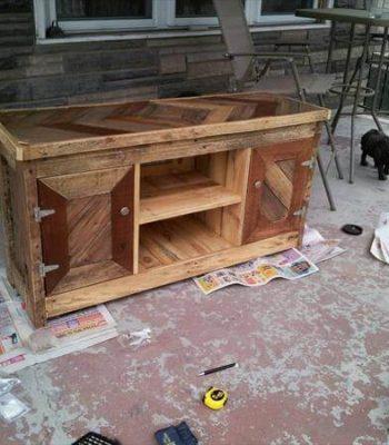 recycled pallet TV stand and console table