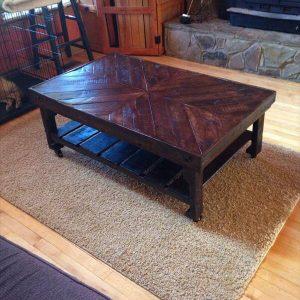 upcycled pallet rustic chevron coffee table
