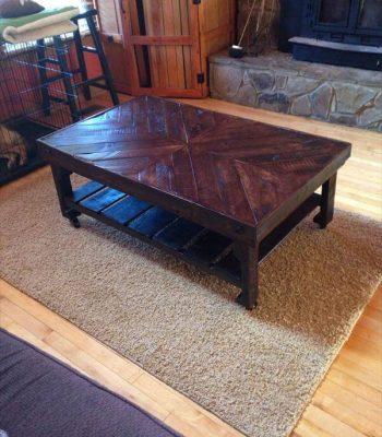 upcycled pallet rustic chevron coffee table