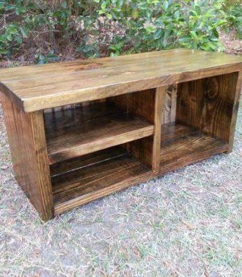 recycled pallet bench with shoes rack