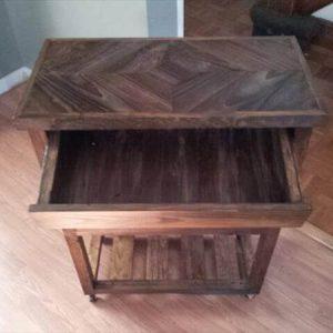 reused pallet kitchen cart with storage