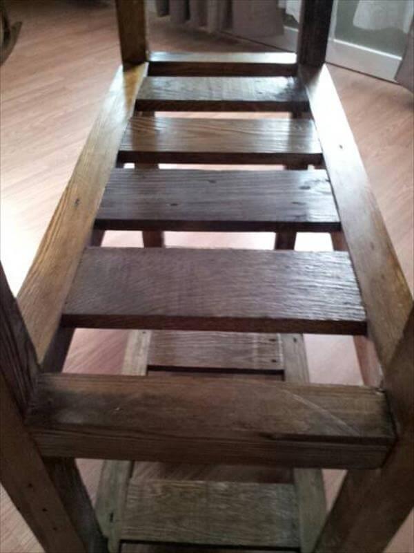 recycled pallet kitchen cart 