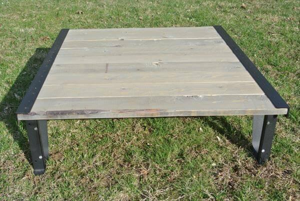 upcycled pallet industrial coffee table