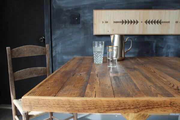 handcrafted pallet dining table