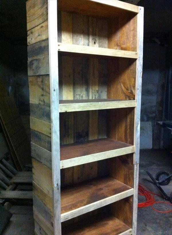 recycled pallet oversize bookshelf