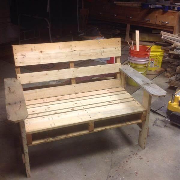 handmade pallet chair with planter
