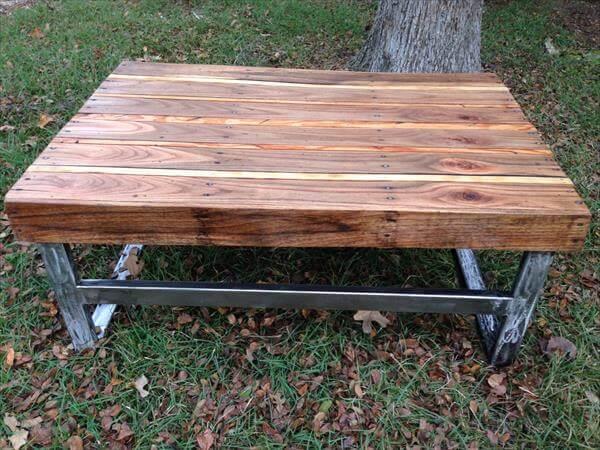 handmade industrial pallet coffee table