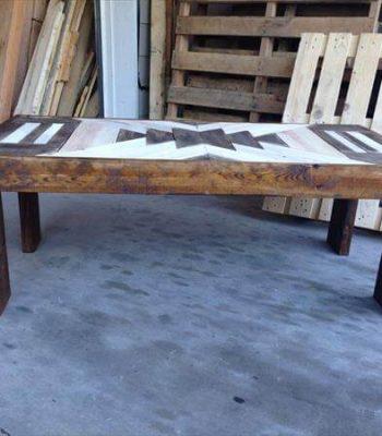 repurposed pallet textured top coffee table