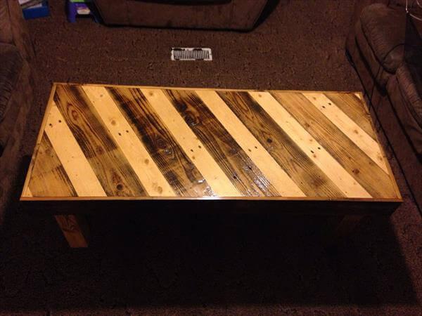 reclaimed pallet wood coffee table