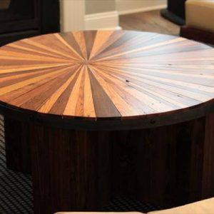 upcycled pallet round topped coffee table