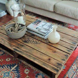 handcrafted pallet coffee table wth casters