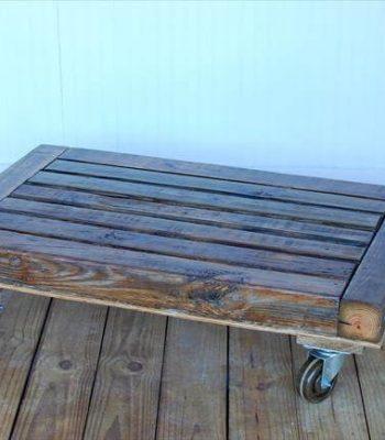 reclaimed pallet low coffee table with wheels