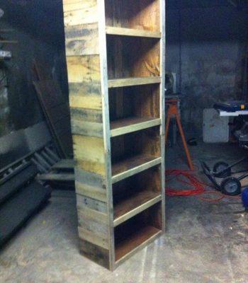 repurposed pallet oversize bookshelf