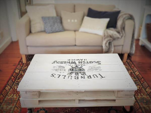 repurposed pallet white coffee table