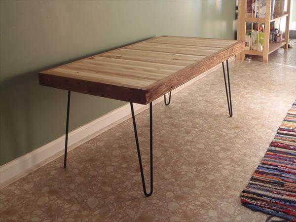 pallet coffee table hairpin legs