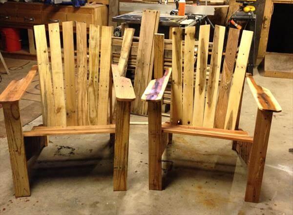 recycled pallet adirondack chairs