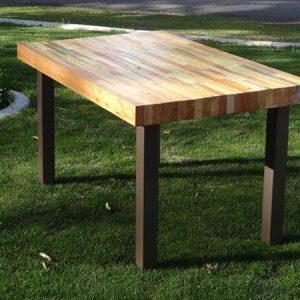 upcycled pallet butcher block styled table