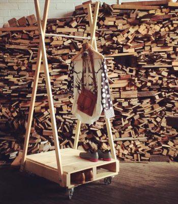 recycled pallet coat rack and shoes rack