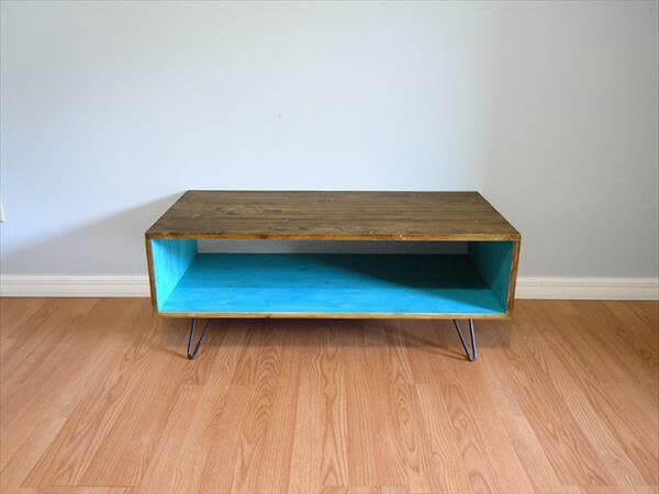 recycled pallet retro styled coffee table