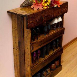 recycled pallet wood shoes rack