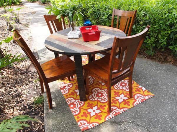 handmade pallet round dining table