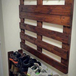 recovered pallet hallway coat rack and shoes rack