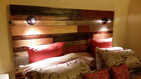 Pallet headboard 2024 with lights