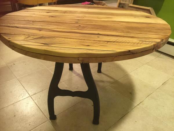 upcycled pallet round top coffee table