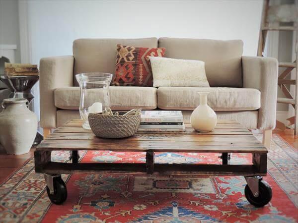 repurposed pallet coffee table for living room